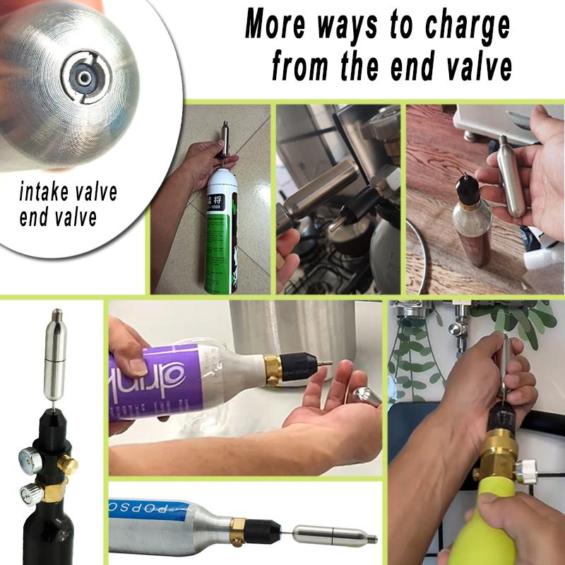 CO2 Refill Tank Refillable Cartridges for Home Brewing Wine Making Barware Equipment Soda Beer Fermenter Kitchen DIY Bar Tool 7