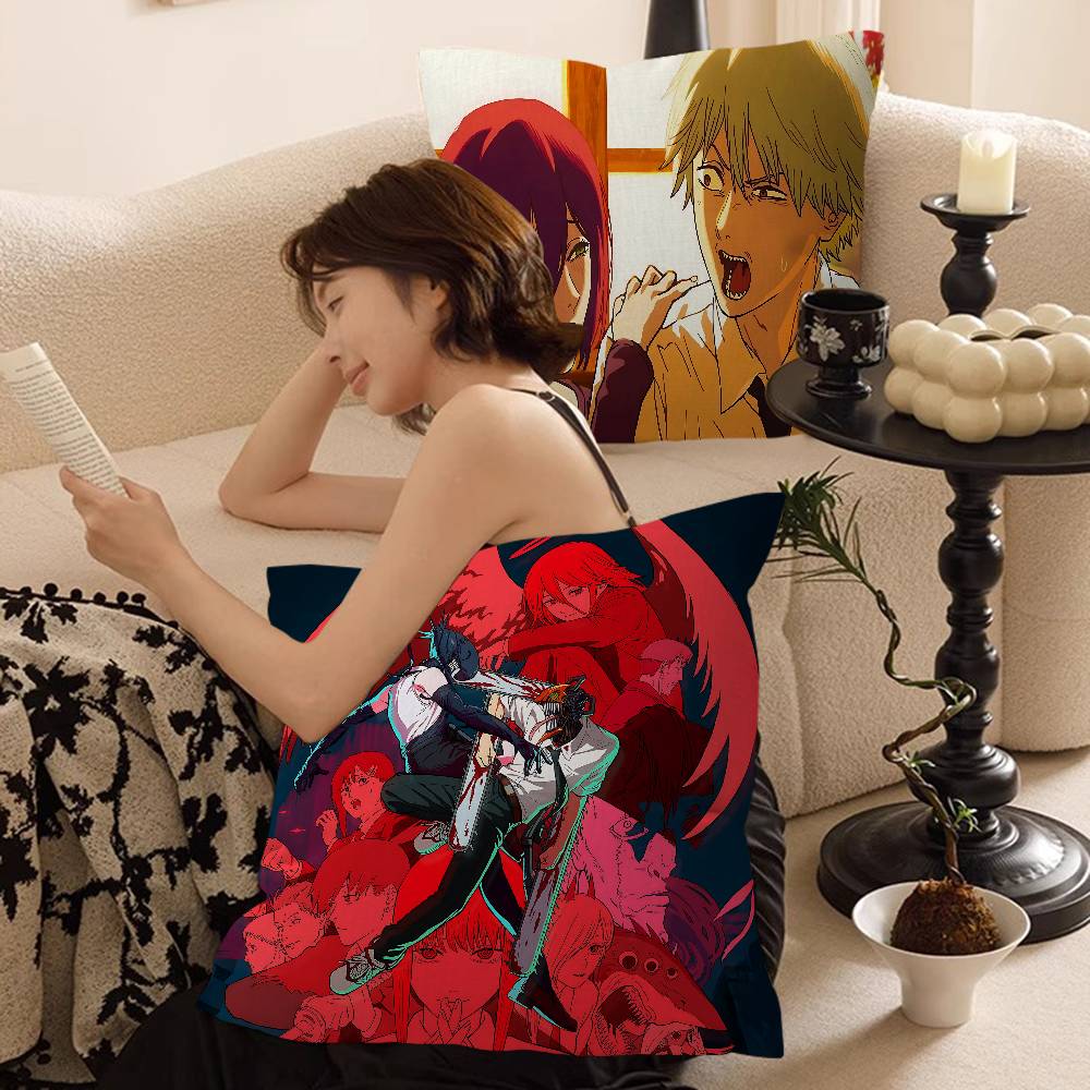Anime Chainsaw Man The Movie Reze Arc Cushion Cover Inches Farmhouse Decor Home Throw Pillow Covers For Couch Decorations
