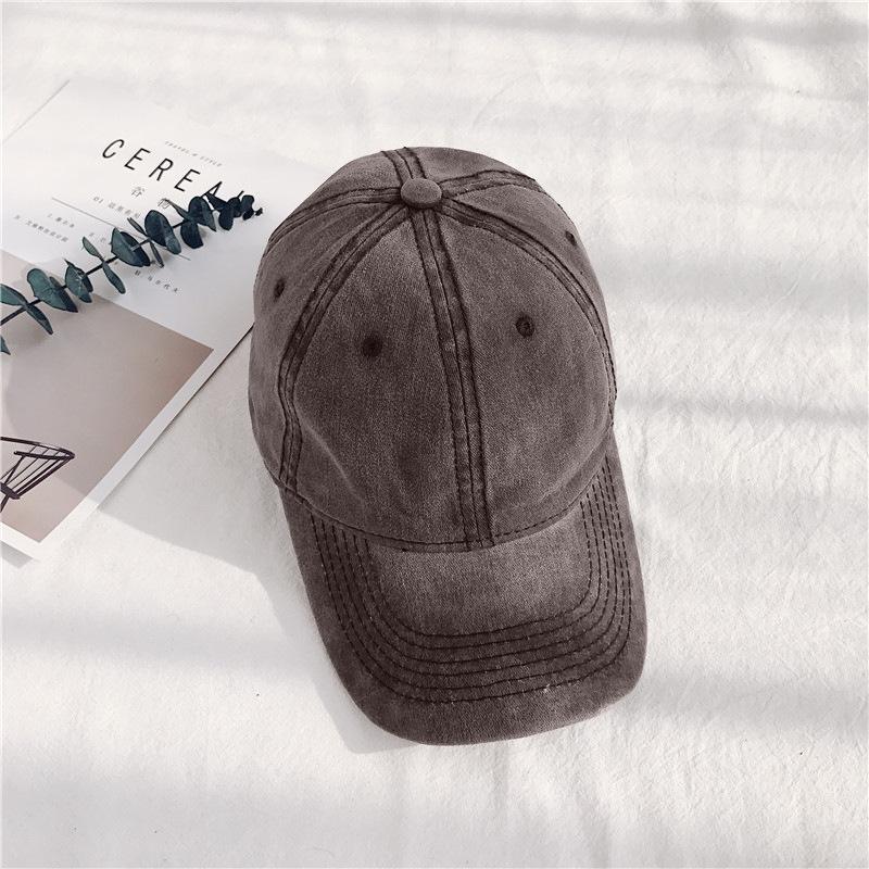 Solide Hut frauen Sonnenschutz Weiche Top Waschbar Alte Baseball Kappe Amerikanischen Vintage Kappe männer