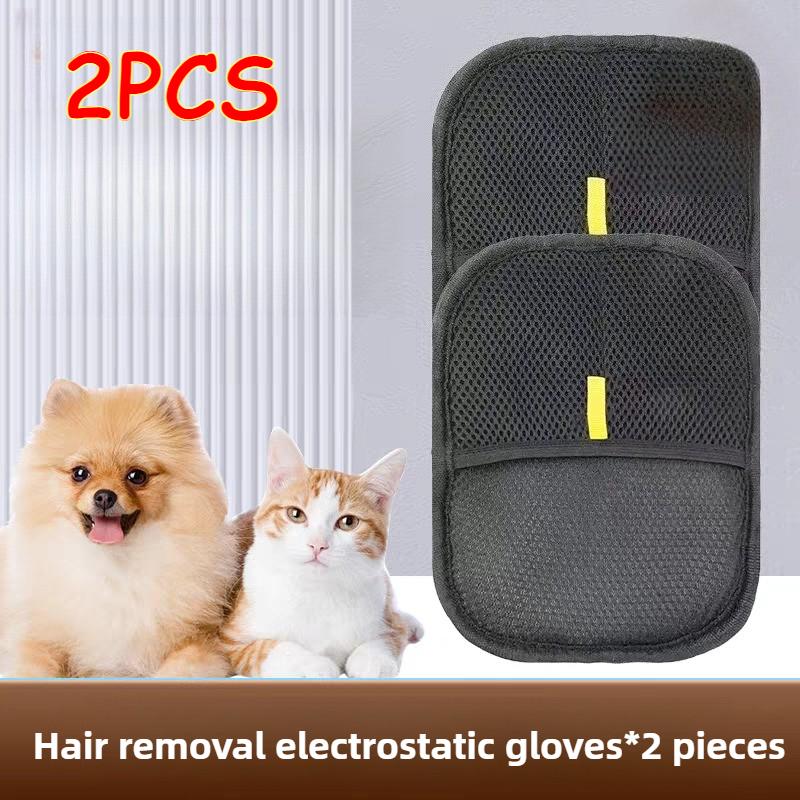 2 In 1 Pet Hair Removal Mitts For Cats Dogs Static Brush Pet Hair Remover Brush Removing Dog Cat Hair From Sofa Carpet Supplies