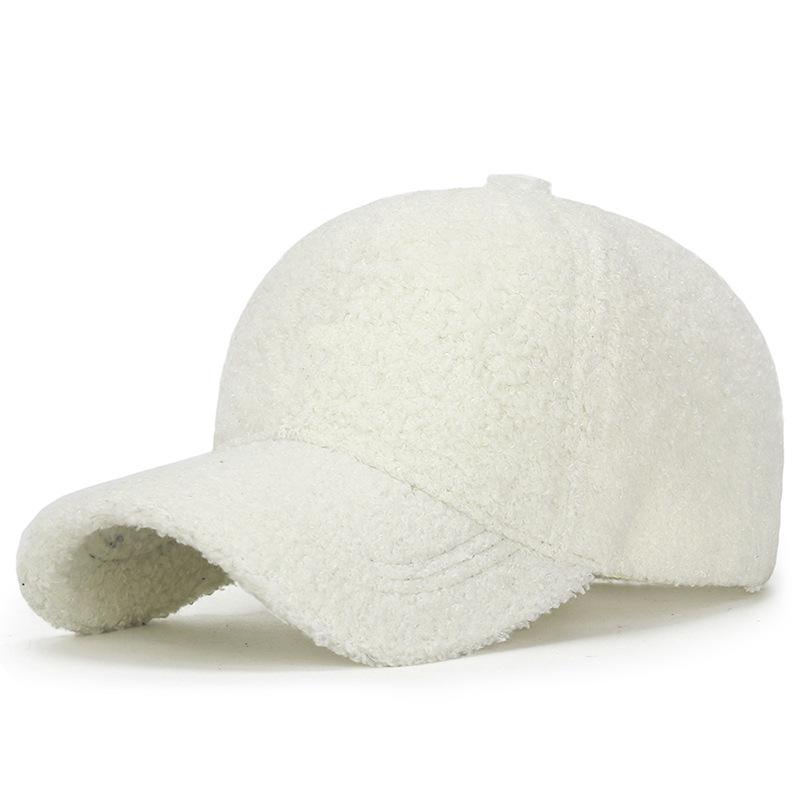 

NORTHWOOD Осенне-зимние однотонные бейсболки из овечьей шерсти для мужчин и женщин, теплые бархатные бейсболки Тедди, солнцезащитные кепки для отдыха на природе, теплые шляпы для пап 55-60 cm белый