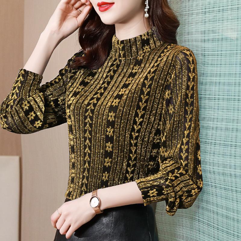 

Женская бархатная полуводолазка базовая рубашка для женщин на осень и зиму новая одежда для женщин среднего возраста с топами футболка с длинными рукавами для женщин 4XL