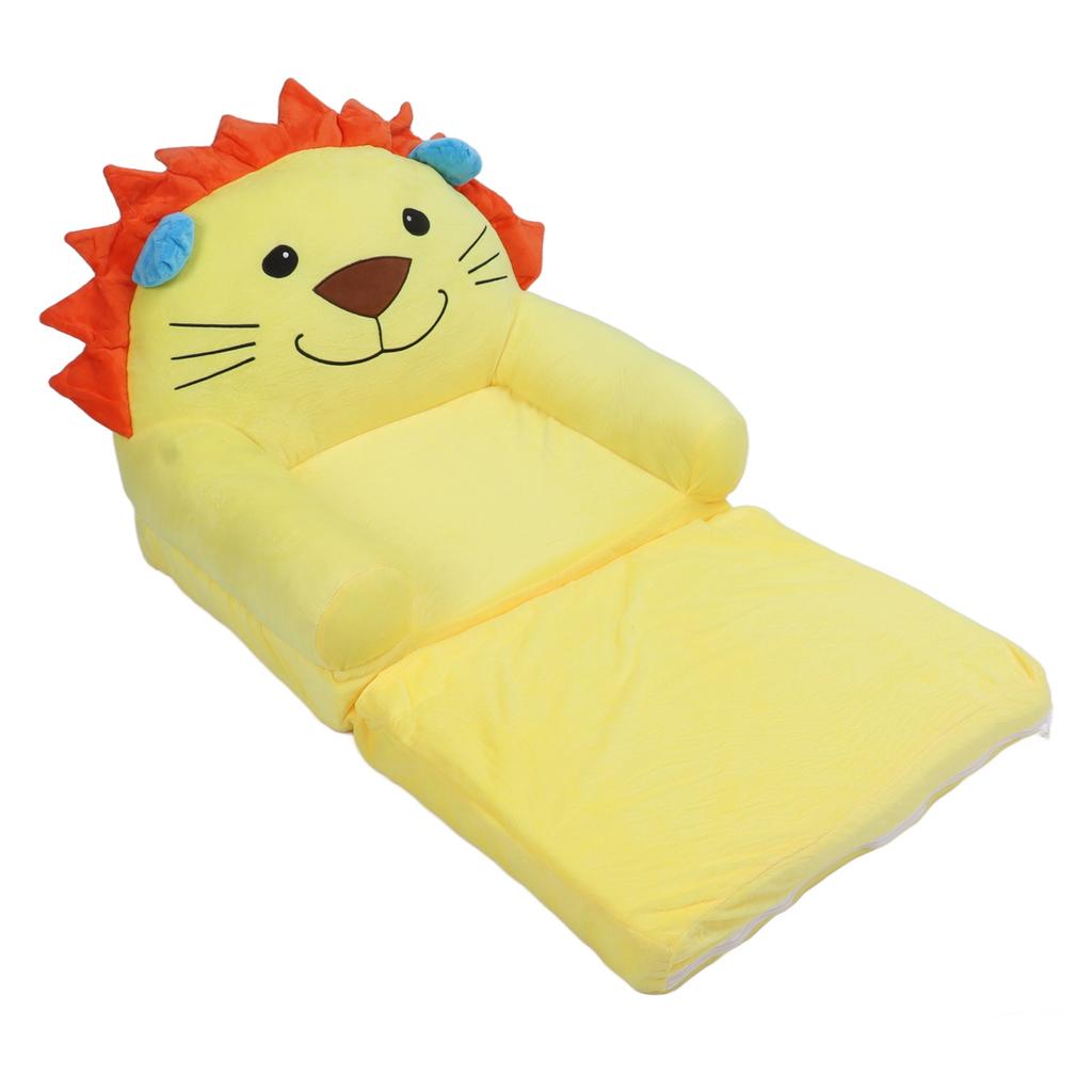 Foldable Children Sofa Plush Soft Cute Cartoon Children Couch Bed with Armrests for Baby Girl 2 Layers
