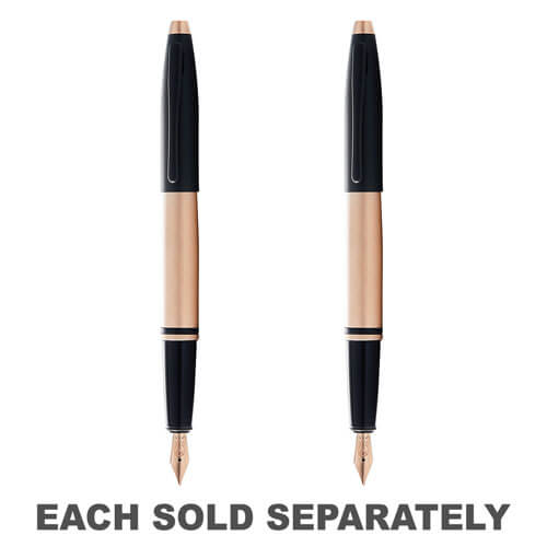 Cross Cross Calais Brushed Rose Gold and Black Fountain Pen