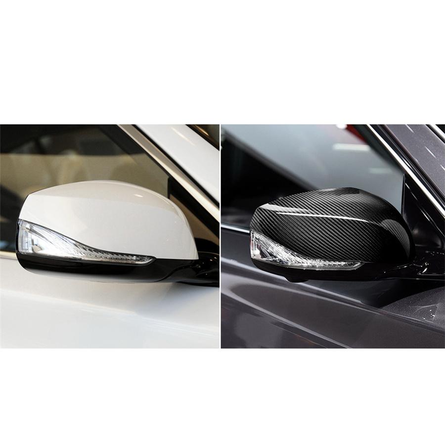 Real Carbon Fiber Side Mirror Add On Cover Caps For INFINITI Q50 Q70 2014+