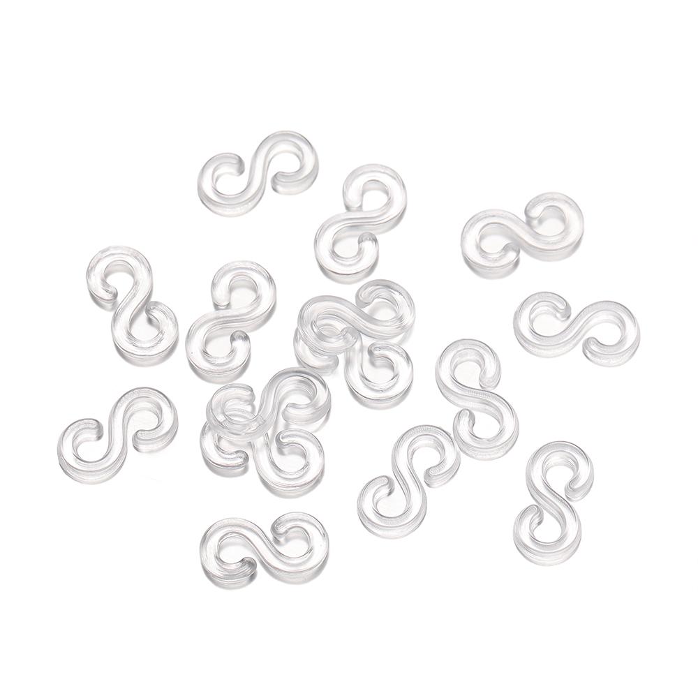 500pcs/Lot S Shape Clips Hook Plastic Connectors Clasp for DIY Charm Bracelet Jewelry Making Supplies Accessories