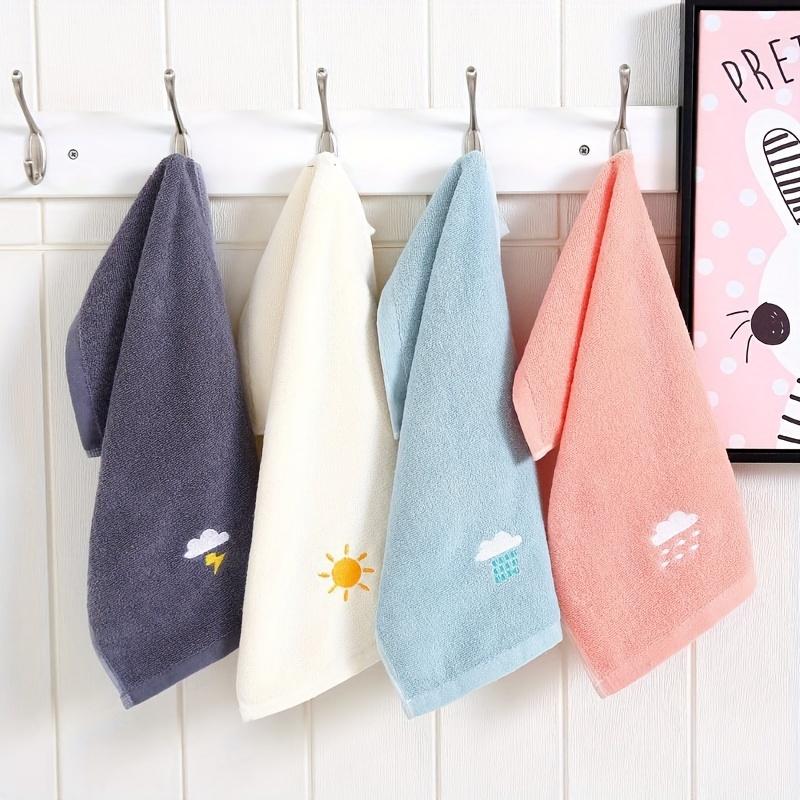 2pcs Combination Weather Pattern Soft Pure Cotton Face Towel Suitable for Daily Bathing Use
