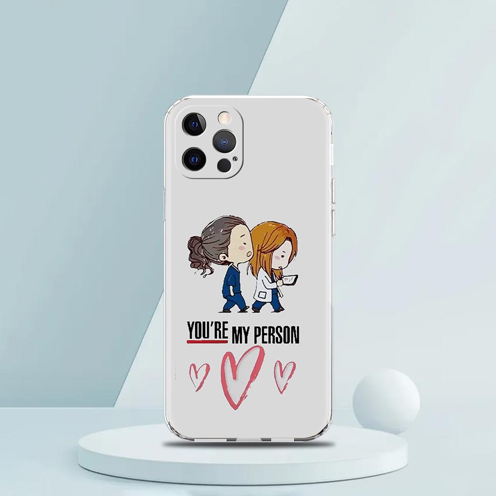 Greys Anatomy You Are My Person Luxury Phone Case For iPhone 16 15 14 13 12 11 Pro Max XS X XR SE 7 8 Plus soft Clear Cover