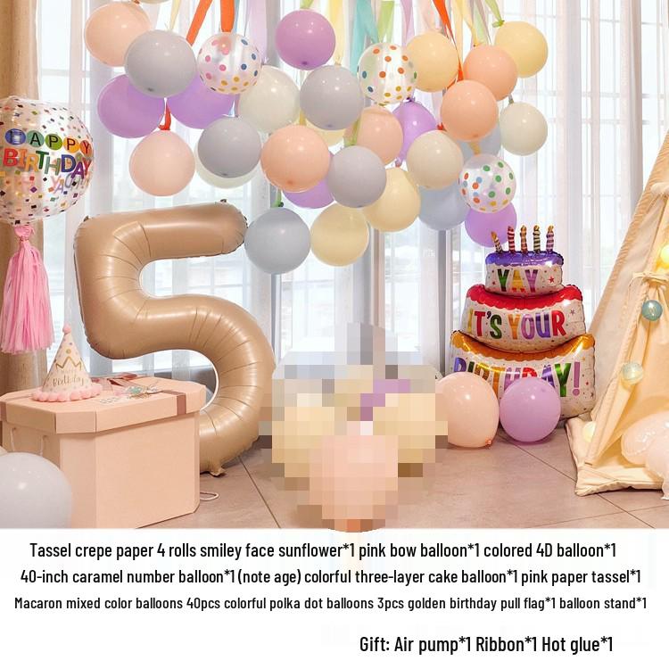 First Birthday Balloon Decoration Set for Kids - Party Background Wall for Boys & Girls