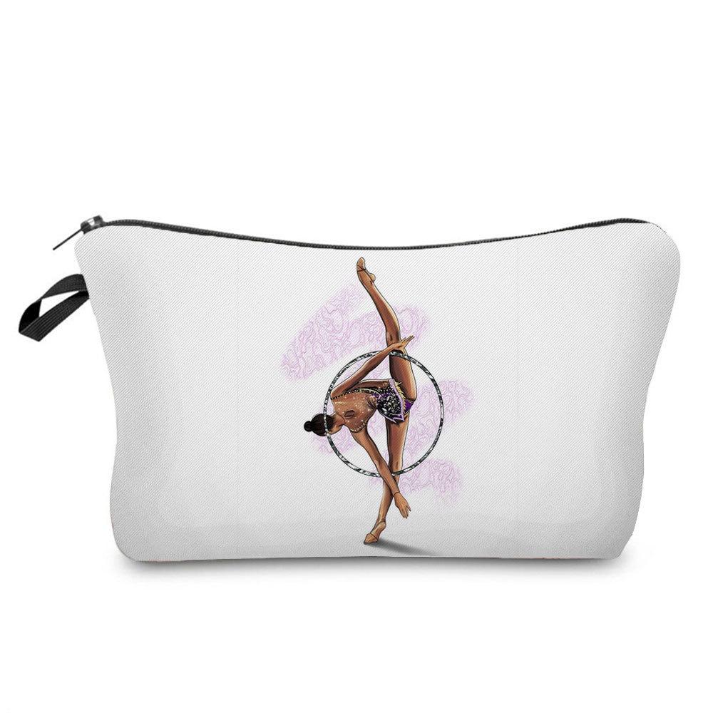 Women Gymnastics Print Cosmetic Bag Toiletries Organize Travel Storage Case KTB