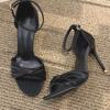 Mode Mode Damen Sandalen Plateau Party Pumps PU Dünne Absätze Sommer Schnallenriemen Ein Charakter Streifen Damen Luxusschuhe