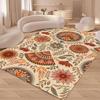 Boho Desert Sun Cactus Area Rug Vintage Ethnic Non-Slip Floor Mat Washable Carpet for Living Room Bedroom Decor