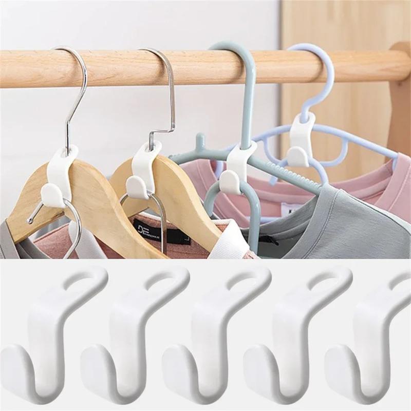 1/20/50Pcs Clothes Hanger Hooks Space Saving Closet Connector Hook Cascading Hanger Plastic Extender Clips Wardrobe Coat Organizer