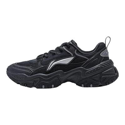 Li Ning Soft Rebound Shock Absorbing Retro Thick Sole Casual Shoes Men Sneakers Black AGCT423-3
