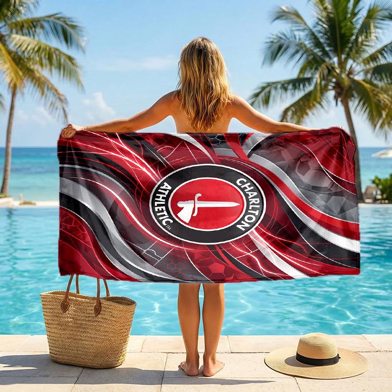 Telo da Spiaggia Asciugatura Rapida Charlton Athletic FC Stampa Microfibra Assorbente Portatile da Viaggio per Nuoto