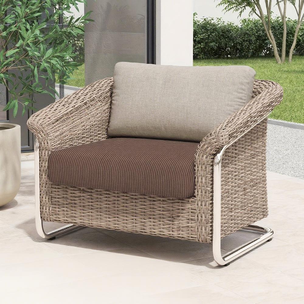 Striped Jacquard Patio Sofa Cover Elastic Luxury Fabric Sofa Seat Cushion Case Home Decor Thick Dustproof Outdoor Sofa Slipcover Pillowcase-1pc коричневый 1580₽