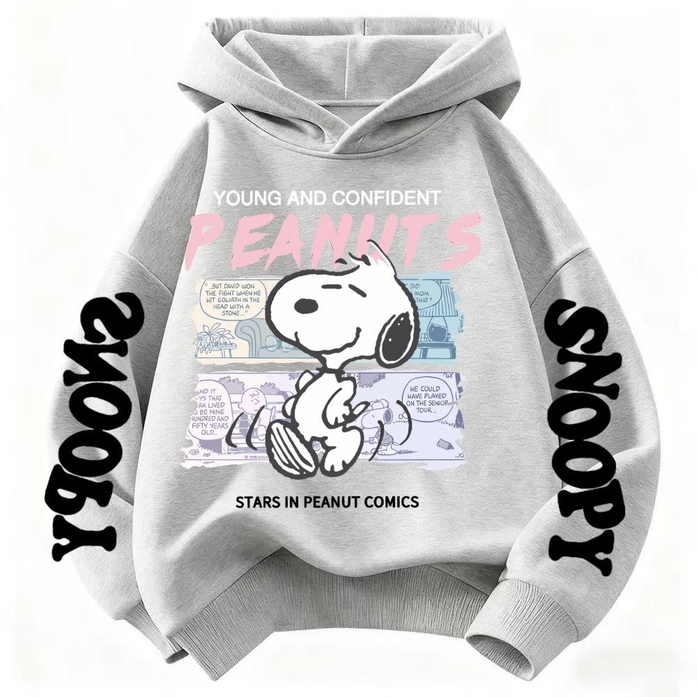 Podzimní móda Dětské mikiny s kapucí, Cool kreslené mikiny Snoopy pro chlapce a dívky, Ležérní dětské oblečení Topy