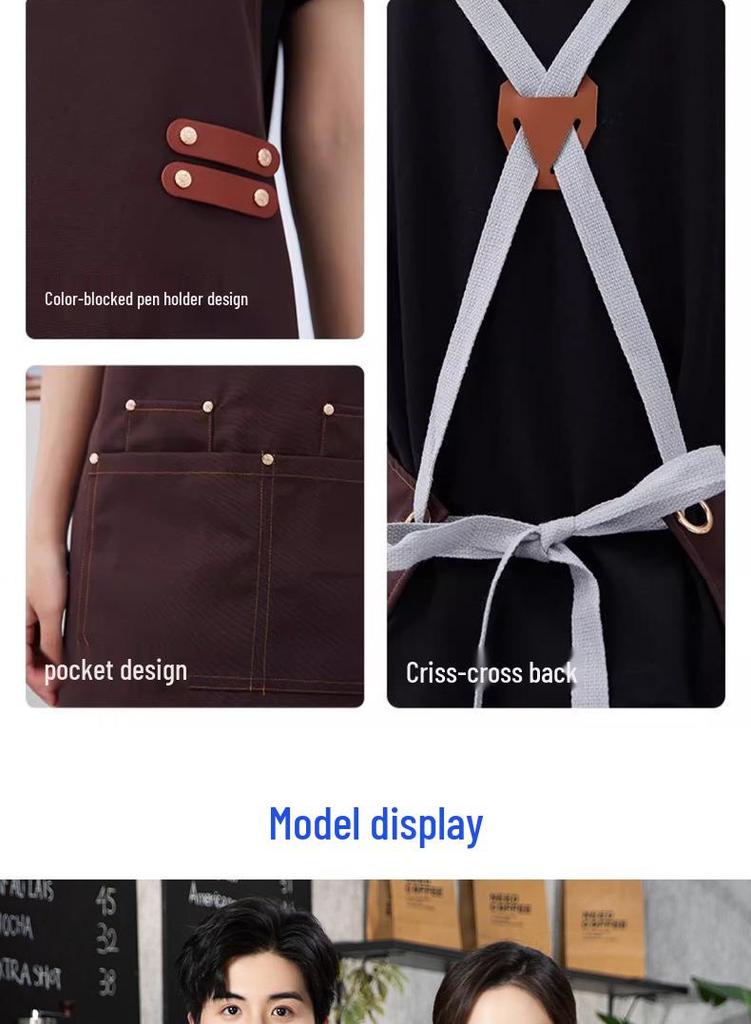 Custom Waterproof Dirt-Resistant Canvas Apron for Catering and Kitchen Workwear