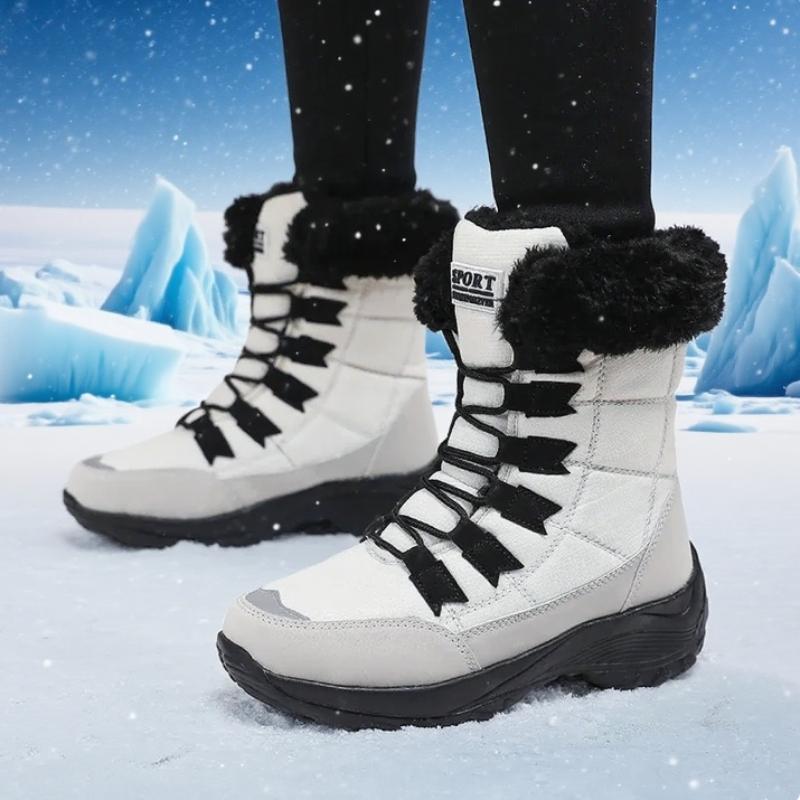 Damskie Buty Zimowe Wysokiej Jakości Ciepłe Śniegowce Sznurowane Wygodne Modny Styl Pluszowe Buty Outdoor Wodoodporne Buty Turystyczne