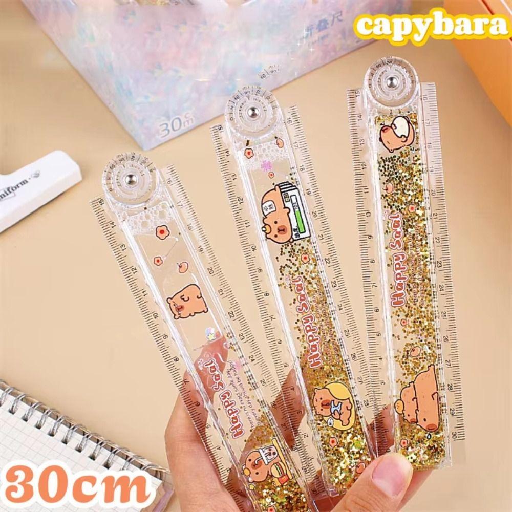 Measuring Tools Folding Ruler Quicksand Drawing Ruler Back To School Capybara Ruler  Student Use