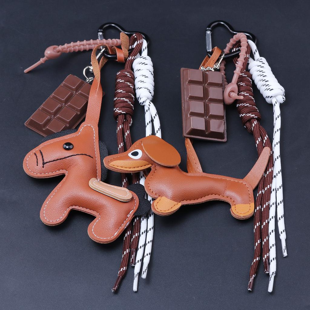 New Braided Rope Bag Pendant Personalized Keychain Bag Pendant Series Sausage Dog Shaped Keyring Hanging Decoration For Gift