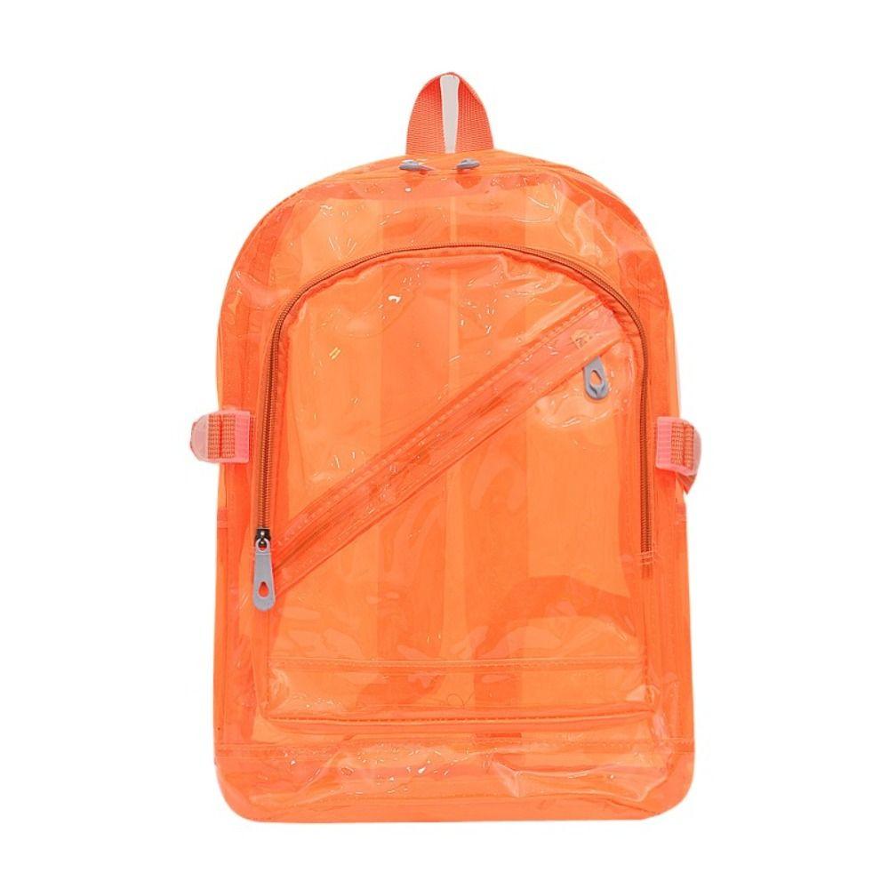 

Teenagers Bag Transparent Backpack Candy Color Clear Shoulder Bag Students School Bag Travel