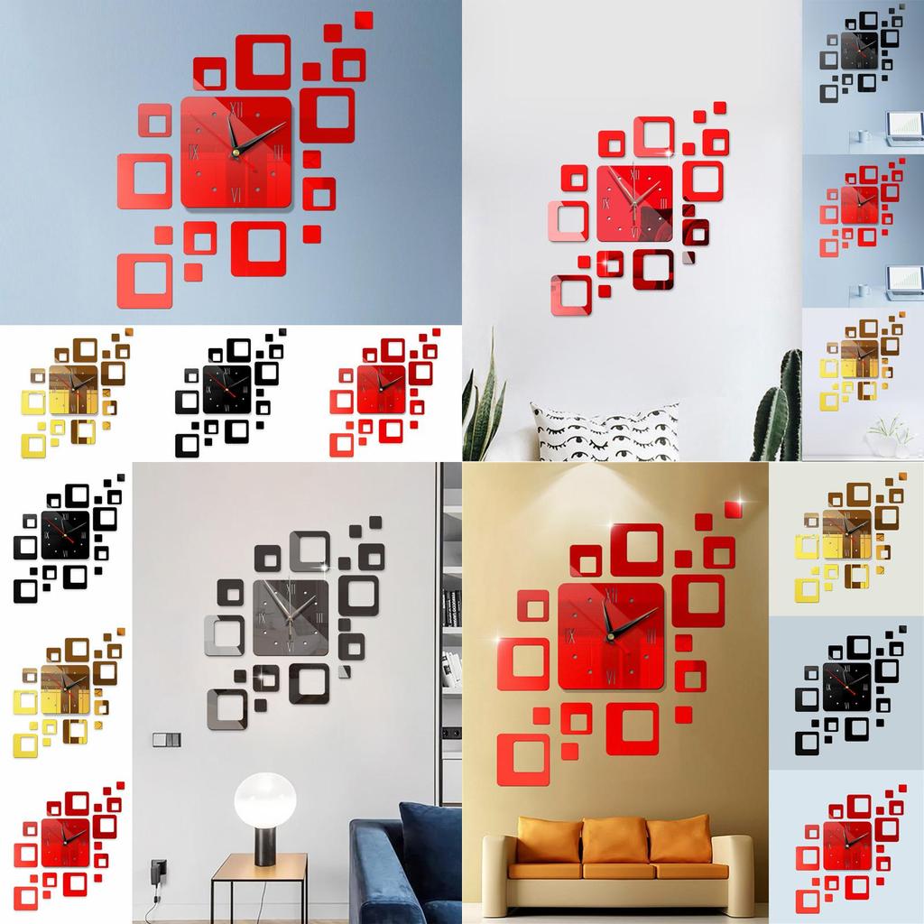 Große 3D DIY Wanduhr Spiegeloberfläche Aufkleber Kunstdesign für moderne Heim- und Bürodekoration