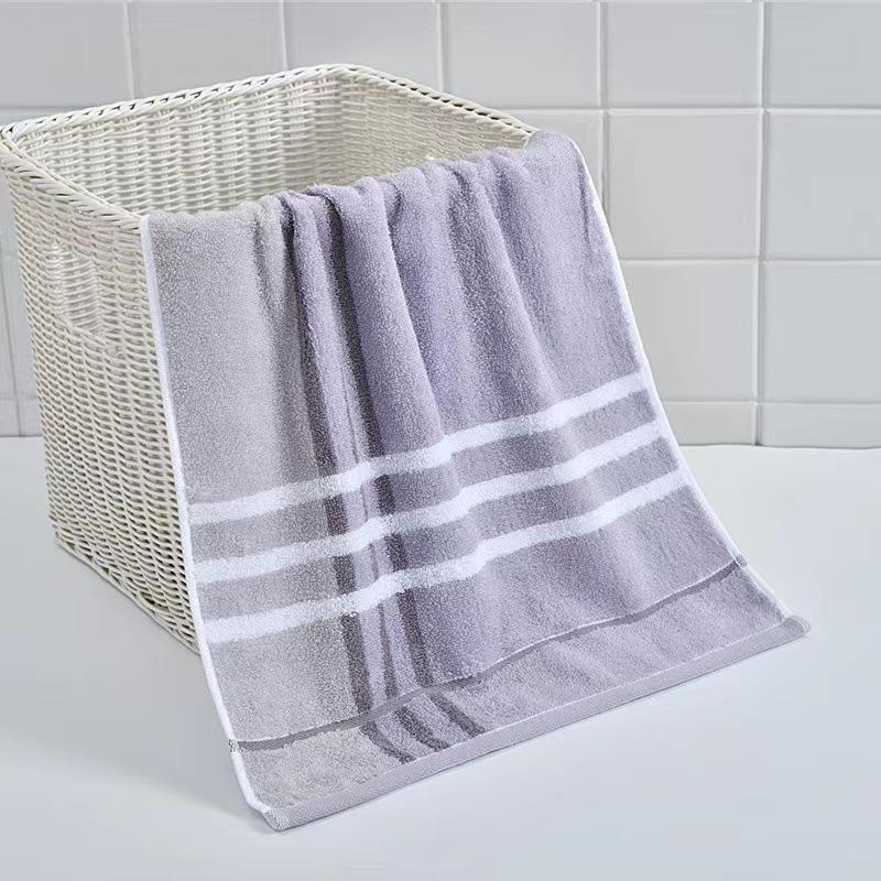 Pure cotton towel, striped plaid, soft water absorption, household adult face towel, gift