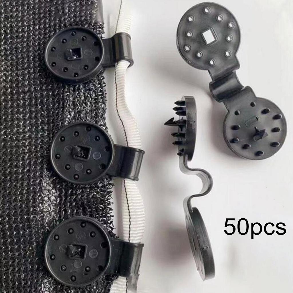50x Sunshade Clips Practical for Shade Net Patio Mesh Tarp Anti Bird Netting Black