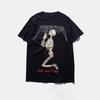 High Street Skull Print Tshirt Gothic Cotton Tshirt Harajuku Couple Shirt Y2K Top Short Sleeve Funny Hiphop Trend