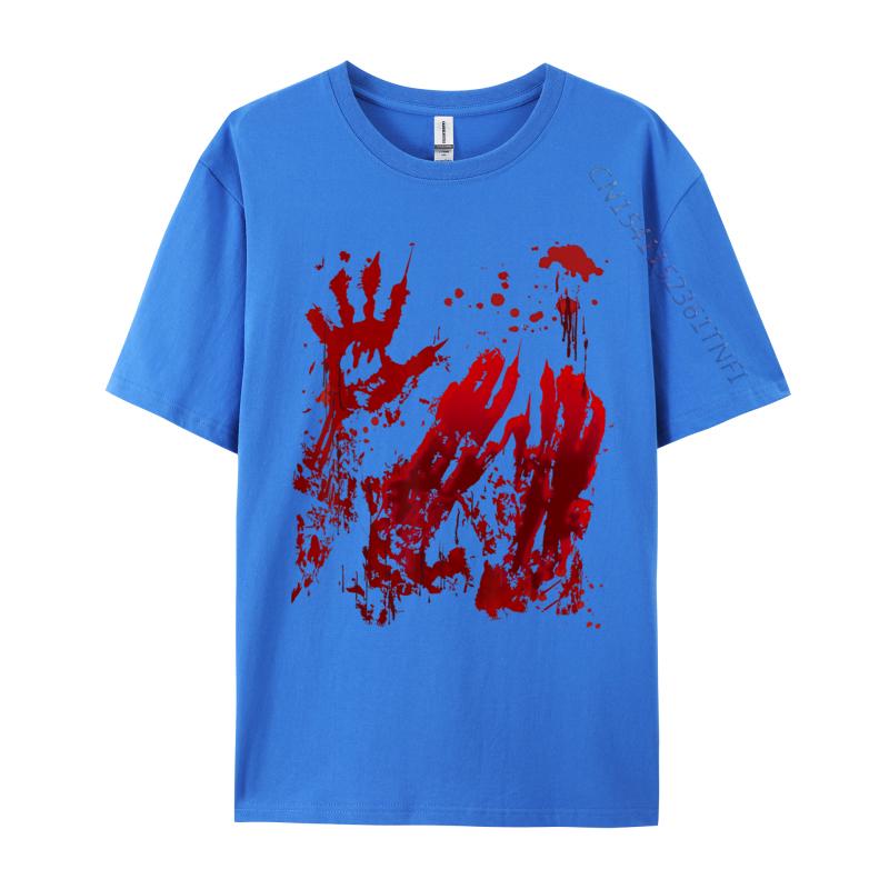 Bloody Red Blood Splatter Halloween Zombie Fashionable Luxury Designer T-Shirts Coupons Pure Cotton Mens T Shirt Simple Style
