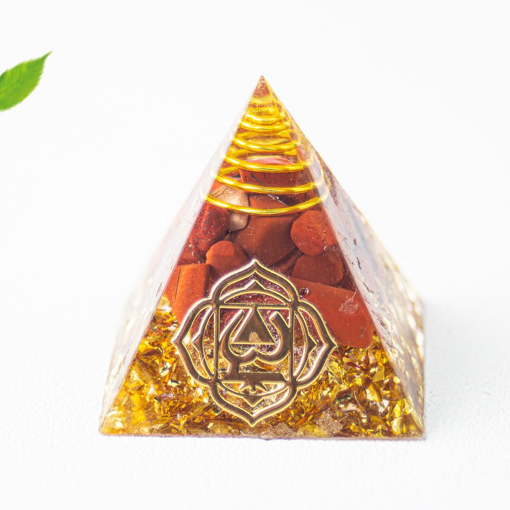 Natural Crystal Resin Pyramid Home Office Decor Gift For Mindfulness Enthusiasts