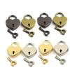 1Pc New Heart Shape Padlock With Key Antique Style Mini Padlocks for Jewelry Box Vintage Key Lock Diary Book Suitcase Padlock