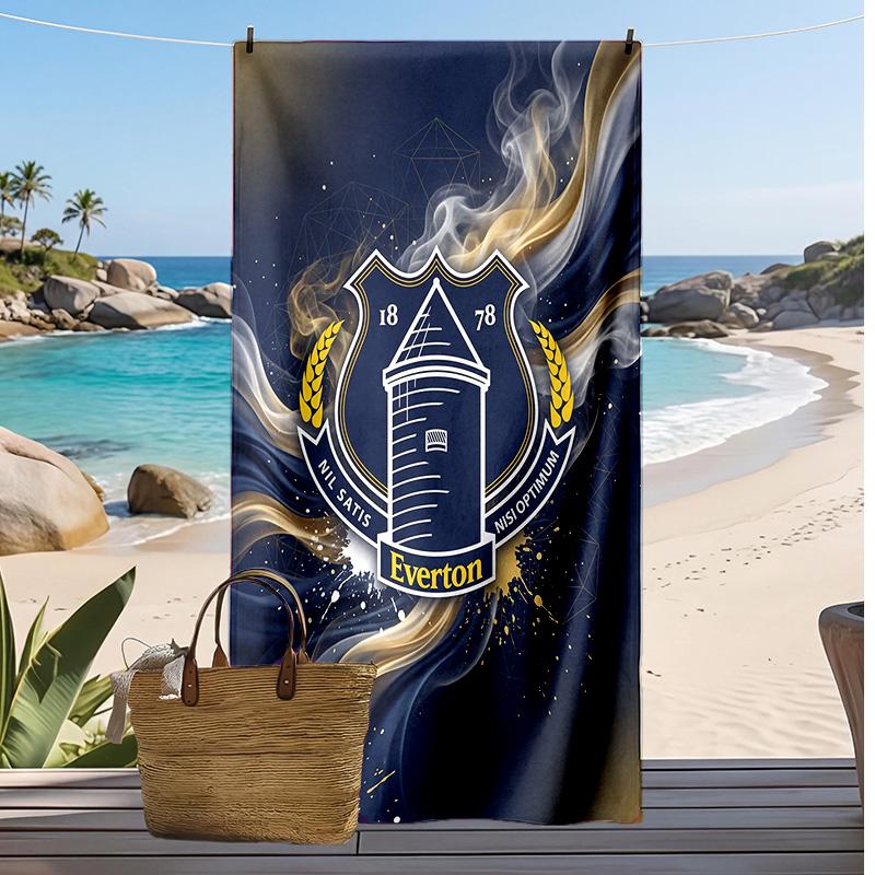 Asciugamano da Spiaggia con Stampa del Football Club Everton, Asciugamano Grande Morbido ad Asciugatura Rapida per Spiaggia Campeggio Nuoto