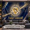 Wall Hanging Tapestry Custom NamePittsburgh Penguins Pattern Personalized Printed Fabric Wall Decor