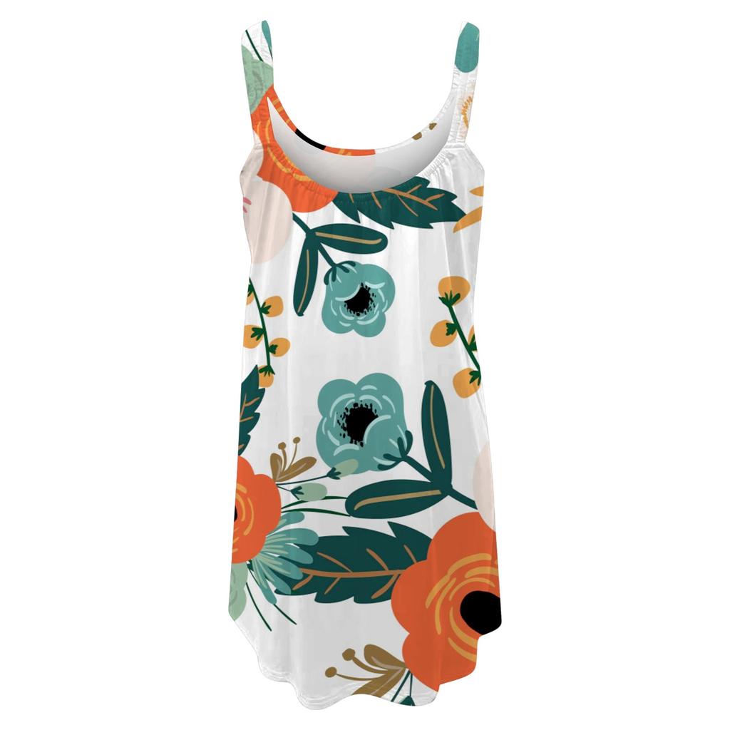 Summer Beach Dresses For Women Printed Strapless Camisole Sleeveless Sling Dress