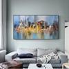 Modern City Building Poster Scenery Pictures for Home Abstract Oil Painting On Canvas Wall Art for Living Room Decoration No Frame