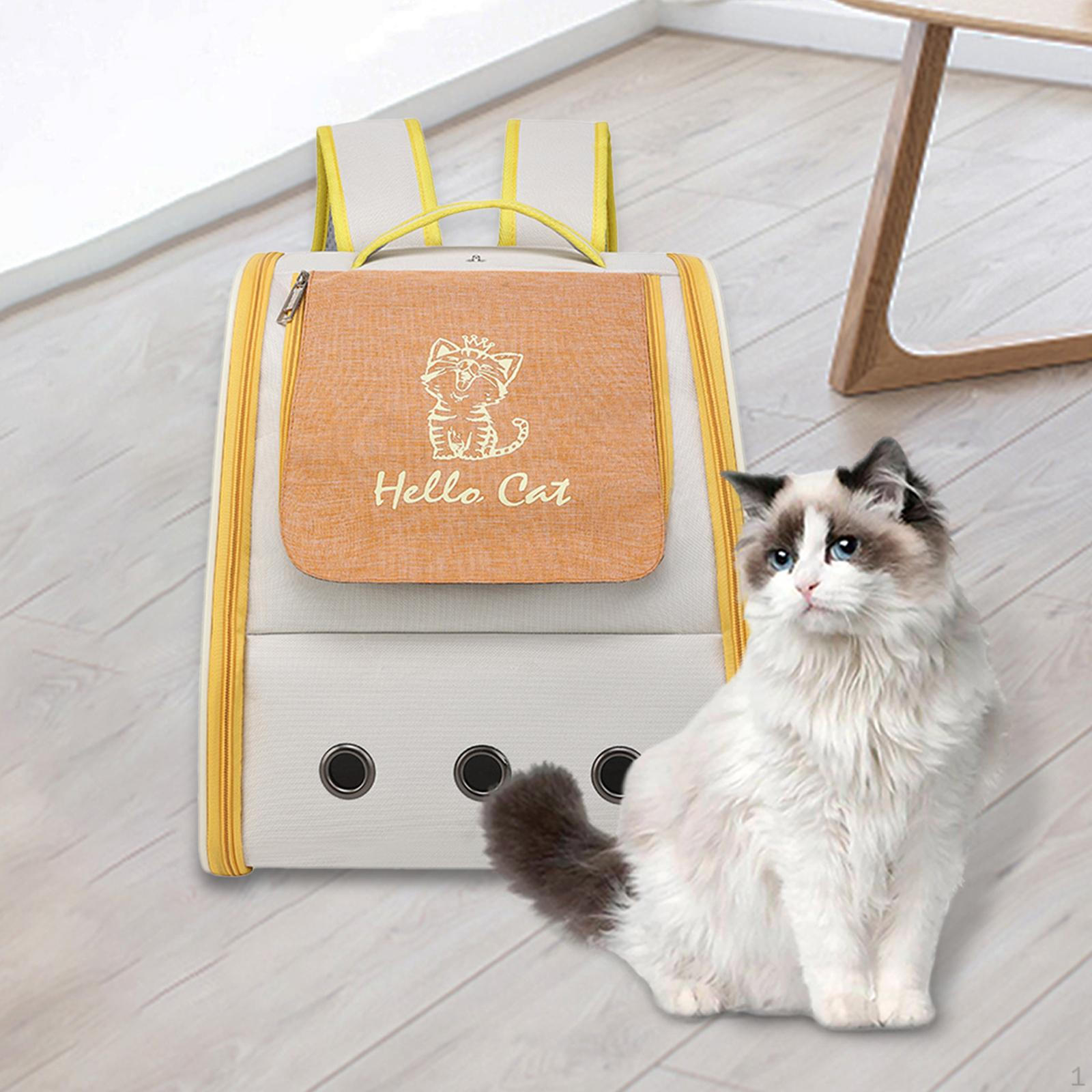 

Кошачий рюкзак-переноска для собак, сумка большой вместимости с плечевым ремнем для переноски жёлтый