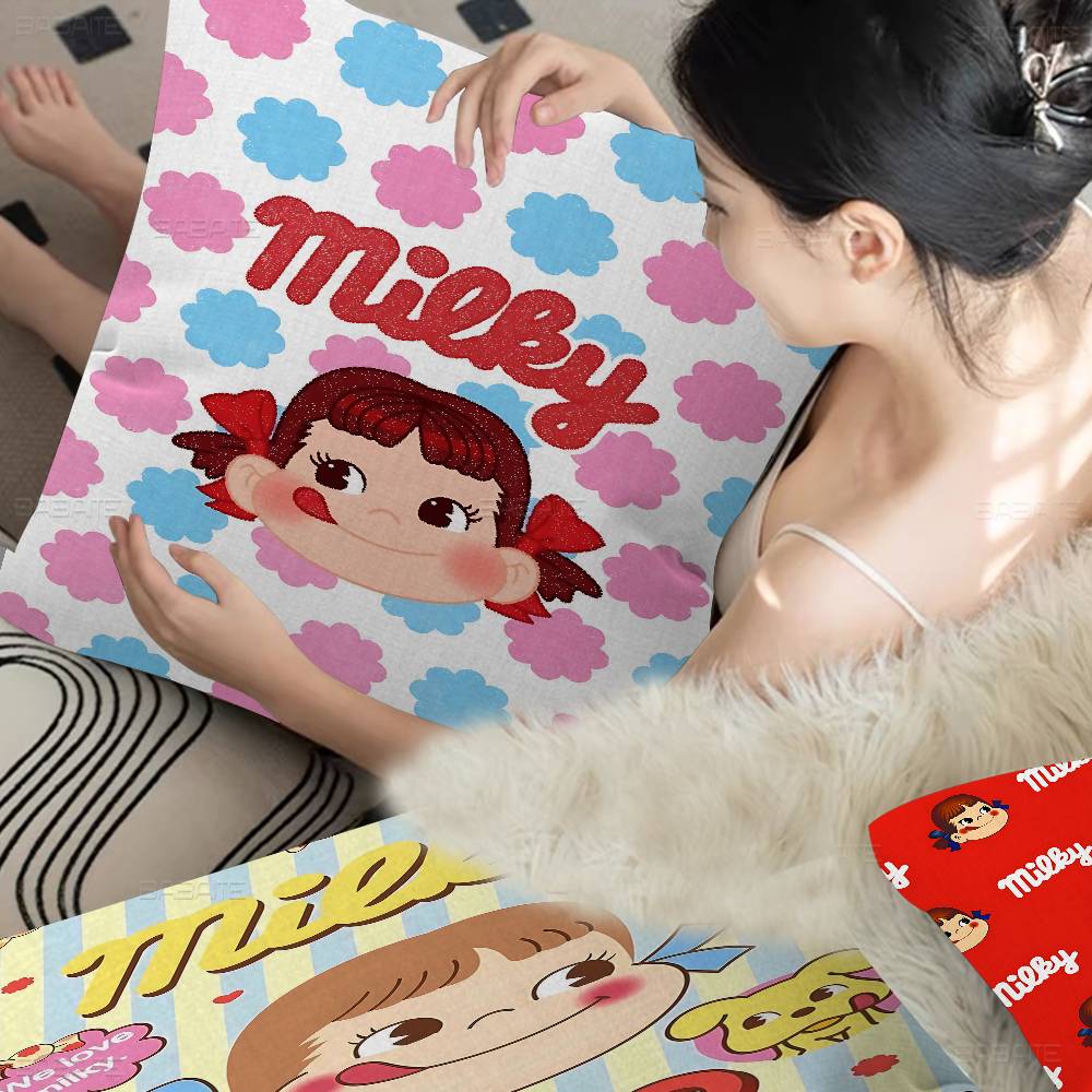 M-Mil-Ky W-Way P-Peko-Chan Cushion Cover Pillowcase Upholstery Sofa Throw Pillow Home Decor Pillowcas