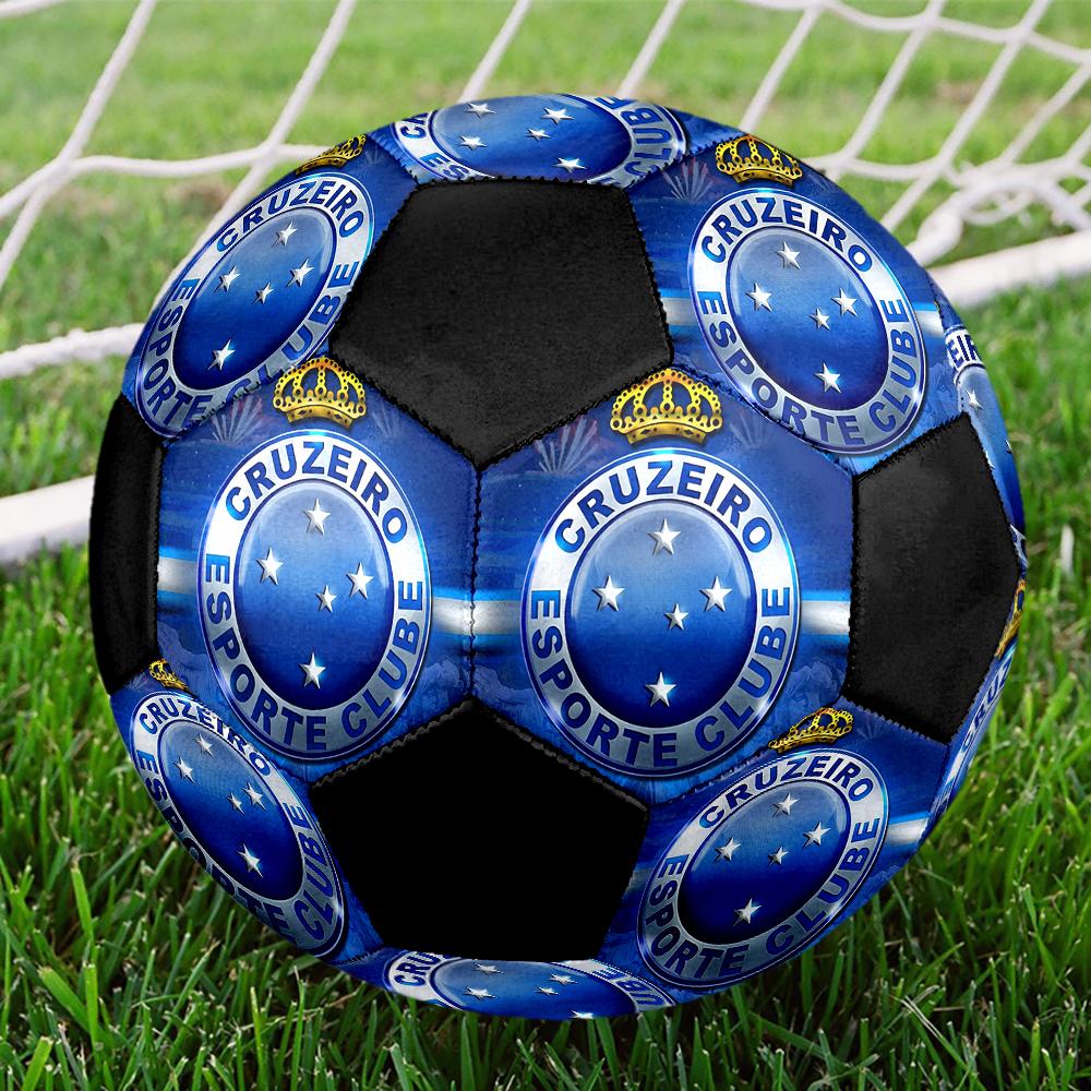 Cruzeiro Esporte Clube Soccer Ball, Colorful, Suitable for All Ages, Machine-stitched, PVC Material, Competition Grade, Durable and High Bounce