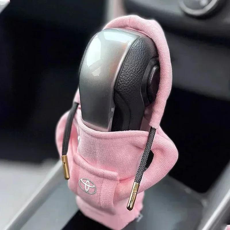 1Pcs Car Gear Shift Knob Cover Manual Handle Gear Sweatshirt Change Lever Cover For Toyota Prius Camry Crown Auris Rav4s TRD