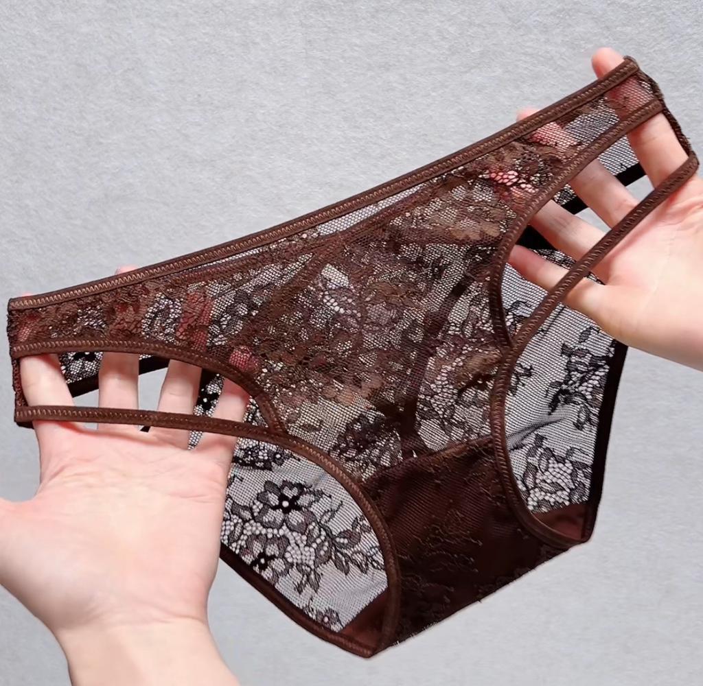 Women's Lace Panties Mid Waist Triangle Briefs Elastic Waist Sexy Comfortable Sexy Bikini Underwear Cheeky Underwear Panties Hipster Lace Trim Panties