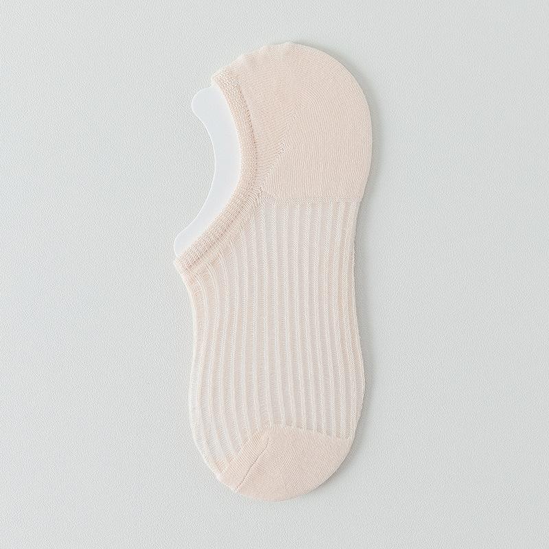 Women's Summer Thin Breathable Mesh Silicone Non Slip Invisible Low Top Shallow Mouth Boat Socks