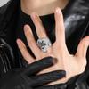 Hip-hop Retro Portrait Ring Niche Design Exaggerated Trend Men's Ring One Piece Hair