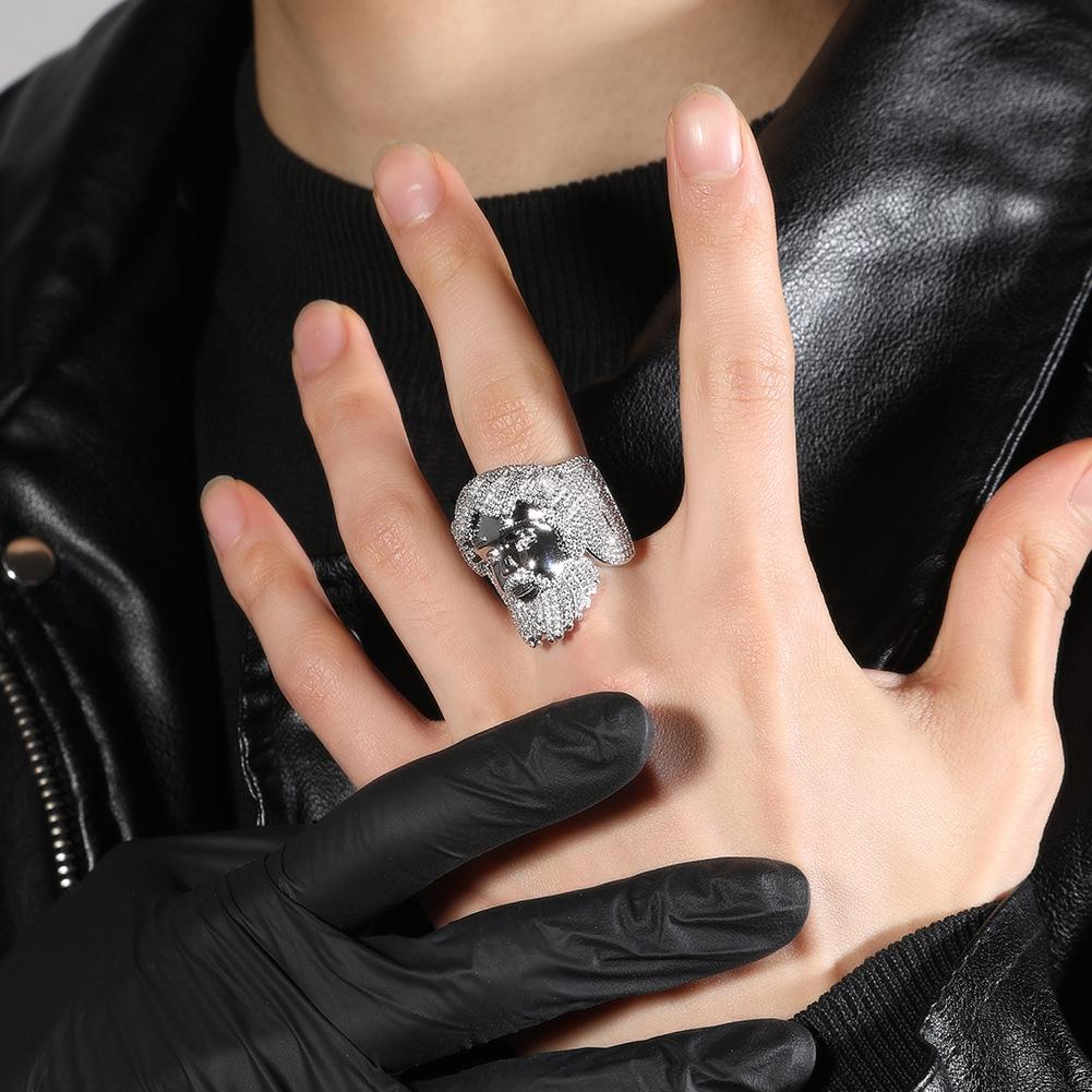 Hip-hop Retro Portrait Ring Niche Design Exaggerated Trend Men's Ring One Piece Hair