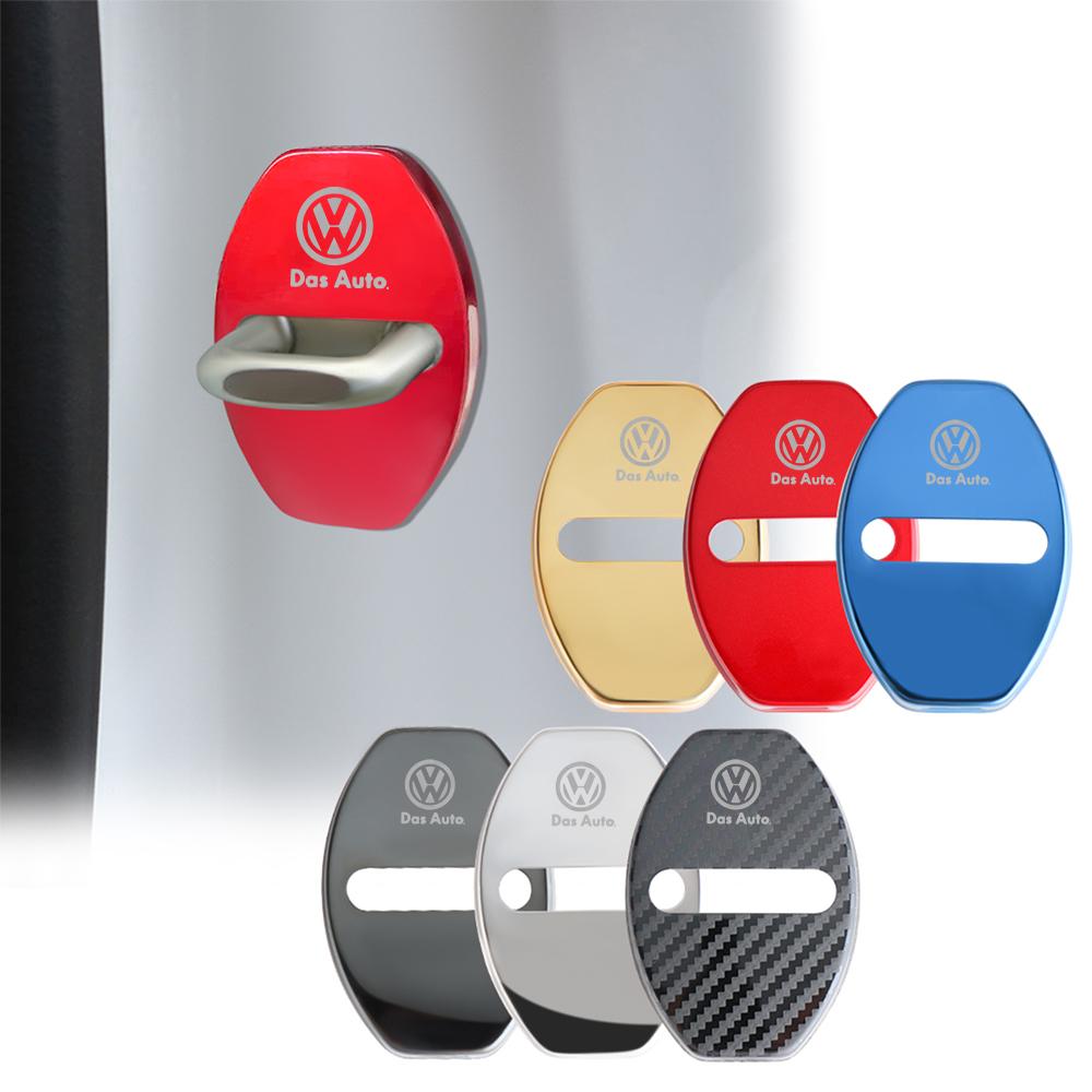 2/4Pcs Car Door Lock Buckle Cover Anti-collision Protective Cover Auto Cover for Volkswagen VW Bora MK7 Beetle Touran Golf 4 5 6 Zk8