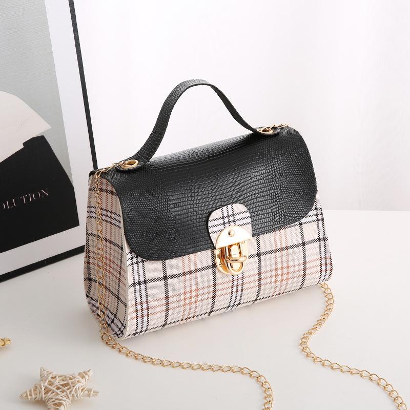 

Bag Women s Plaid Contrasting Color Splicing Rhombus Bag Fashion Personality One Shoulder Crossbody Mobile Phone Bag чёрный