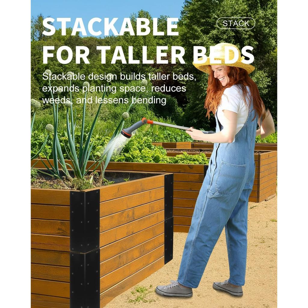 Raised Garden Bed Corner Brackets for Wood Planter Box,Rust-Resistant Metal Corner Brackets with Screws for Flower Beds, Vegetable Gardens, Furniture