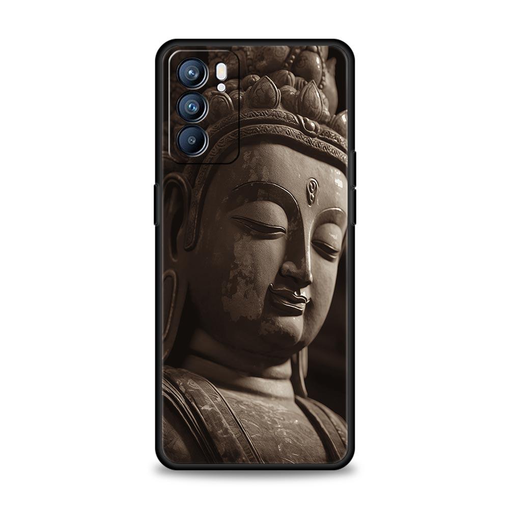Buddha Stone Statue Phone Case For Oppo Reno14 Reno13 Reno12 11 F 10 Find X5 X9 Pro A54 5G A53 A52 A9 A16 A78 4G A80 A98 Cover