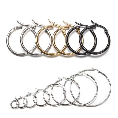 10 Stück Gold 316L Edelstahl Offene Ohrringe Kreis 15 20 25 40mm Ohrhaken Basis Ohrring für Schmuckherstellung Komponenten DIY